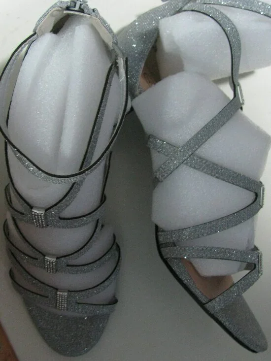 * Bella Vita Silver Sandals 8 1/2 8.5 New in Box $79.99 Glitter Date Strappy - Picture 5 of 7